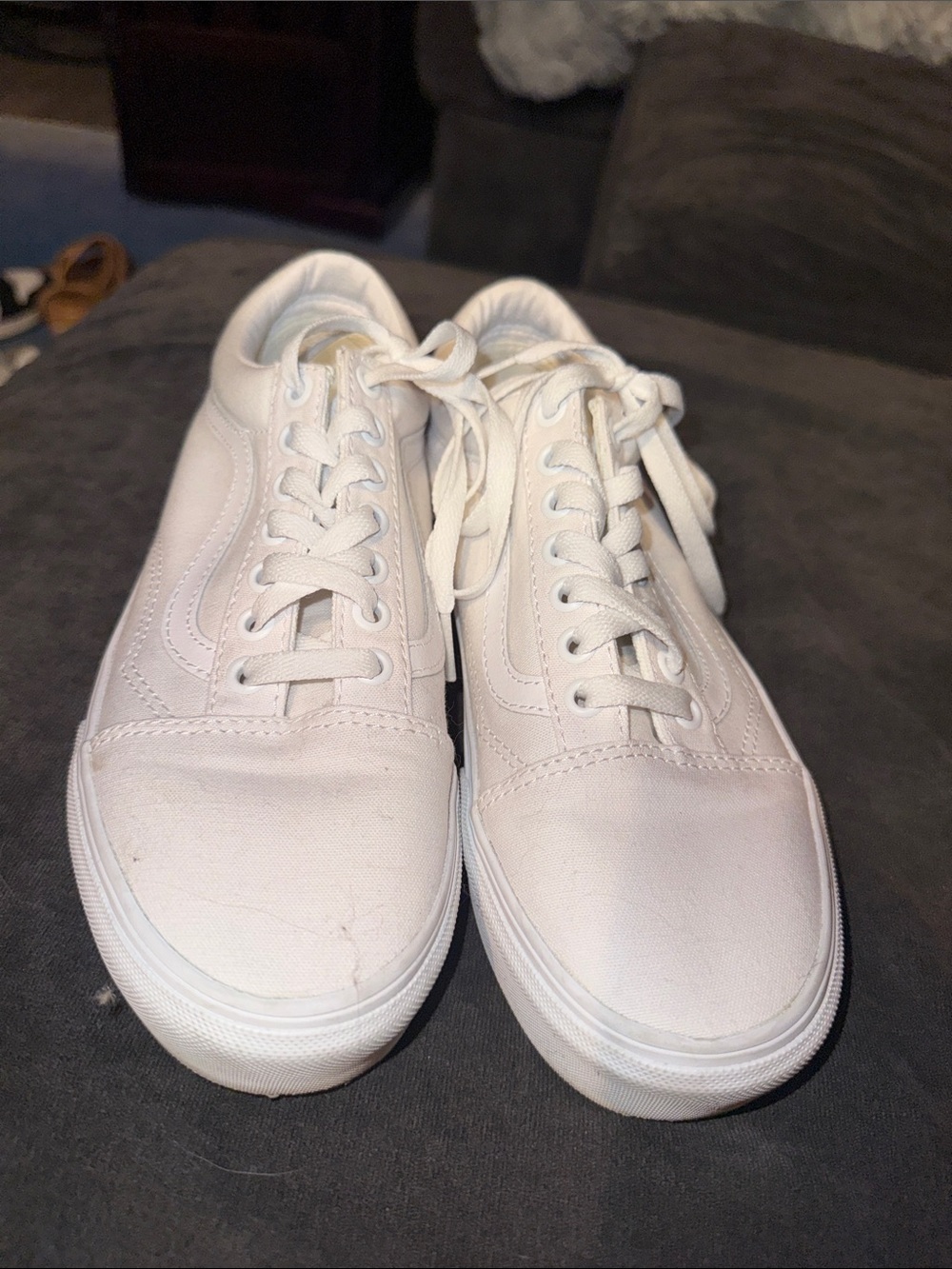 Men's Classic White Canvas Low-Top Sneakers